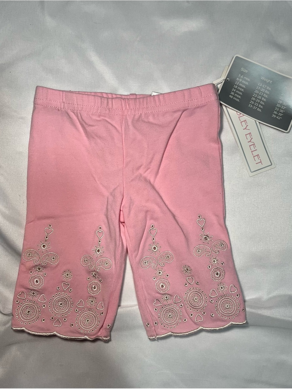 Vintage Koala Kids Baby Girl 6-9M Pink Capri Pants Embroidered NWT Y2K
